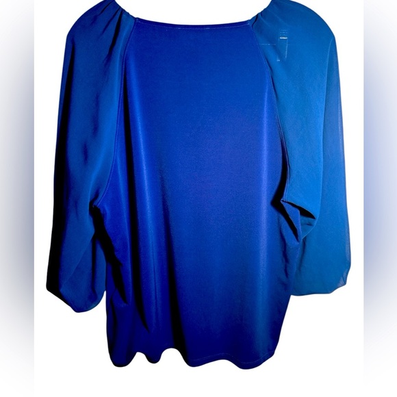 Calvin Klein 3/4 Chiffon Sleeve Blouse, medium, Round Neck Pullover - Picture 4 of 7